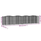 Arched Gabion Raised Bed 400x50x100 cm Galvanised Iron 153547