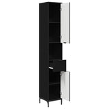 Bathroom Cabinet with Drawer with Door Black 31.5 x 33 x 190 cm 883405