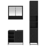 Bathroom Furniture Set 3 pcs Black Oak Engineered Wood 3402440