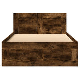 Bed Frame with Headboard without Mattress Smoked Oak 75x190 cm Small Single 3295622