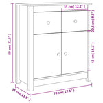 Sideboard White 70x35x80 cm Solid Wood Pine 813750