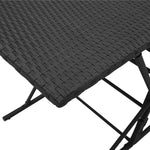 ZNTS 7 Piece Garden Dining Set with Cushions Black Poly Rattan 369009