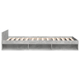 Bed Frame with Drawer without Mattress Concrete Grey 75x190 cm Small Single 3280807