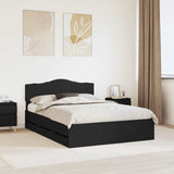 Bed Frame with Drawer Black 160 x 200 cm Engineer Wood 3412985