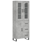 Highboard Concrete Grey 69.5x34x180 cm Engineered Wood 3198685