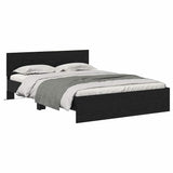 Bed Frame with Headboard Black Oak 120 x 190 cm Engineered Wood 3403594