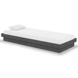 Bed Frame without Mattress Grey Solid Wood Small Single 819934