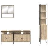 Bathroom Furniture Set with Shelf Wall-mounted 4 pcs Sonoma oak 3399395