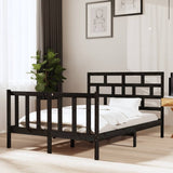 Bed Frame without Mattress Black Solid Wood Pine Double 3101327