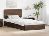 Storage Bed with Drawer Brown Oak 100 x 200 cm Engineered Wood 3412720