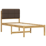 Bed Frame with Upholstered Headboard Whitewash and Taupe 904441