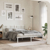 Metal Bed Frame without Mattress with Headboard White 160x200cm 376376