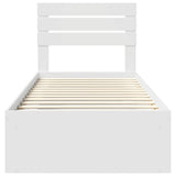 Bed Frame with Headboard White 100 x 200 cm Solid Pine Wood 3411447