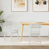 Dining Chair 2 pcs White Solid Rubber Wood 42020516