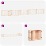Dog Gate with Door Foldable 10 Panels 800 cm Poplar Wood 3155555