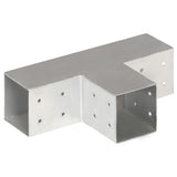Post Connectors 4 pcs T Shape Galvanised Metal 81x81 mm 145464