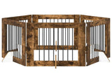 Dog Gate with Stands 6 pcs Smoked Oak 80 x 80 cm 892087