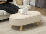 Teddy Fleece Storage Ottoman - Cream White T3398P344256