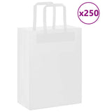 Paper Bags 250 pcs with Handles White 21x11x28 cm 4101839