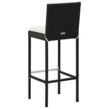 5 Piece Garden Bar Set with Cushions Poly Rattan Black 3095414
