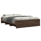 Bed Frame without Mattress Brown Oak 140x190 cm Engineered Wood 3295687