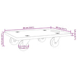 Transport Trolleys 2 pcs Rectangular 60x40x11.5 cm 154890