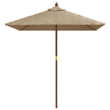 Garden Parasol with Wooden Pole Taupe 198x198x231 cm 363186