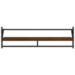 ZNTS 6 Piece Wall Shelf Set with Bars Brown Oak Engineered Wood 836272