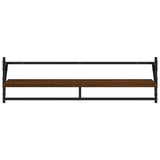 ZNTS 6 Piece Wall Shelf Set with Bars Brown Oak Engineered Wood 836272