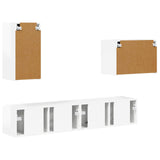 TV Wall Cabinet Set 4 pcs High Gloss White Engineered Wood 3408938