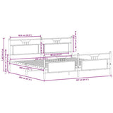 Metal Bed Frame without Mattress Smoked Oak 200x200 cm 3325096