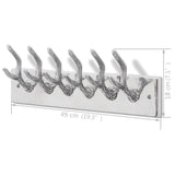 Wardrobe Coat Hooks 4 pcs Silver Aluminium 278753