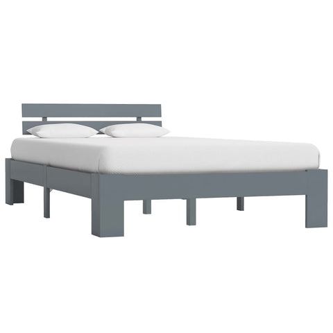Bed Frame without Mattress Grey Solid Pine Wood 140x200 cm 283169
