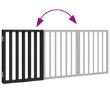Dog Gate Foldable 3 Panels Black 150 cm Poplar Wood 352188