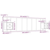 Bed Headboard with Cabinets White Engineered Wood 3115756