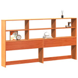 Headboard with Storage Wax Brown 200 cm Solid Wood Pine 855650