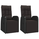 3 Piece Garden Lounge Set Black Poly Rattan&Steel 3157672
