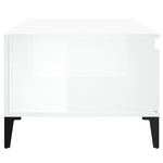 ZNTS Coffee Table High Gloss White 90x50x36.5 cm Engineered Wood 821118