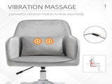 Vinsetto Velvet Office Chair, Desk Chair, Makeup Vanity Chair with Massage Lumbar Pillow and Rolling T3398P554972