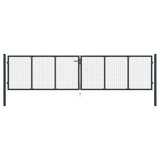 Mesh Garden Gate Galvanised Steel 400x75 cm Grey 145776