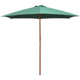 Garden Parasol 270x270 cm Wooden Pole Green 42961