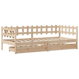 Daybed with Drawers without Mattress 90x190 cm Single Solid Wood 3302136