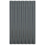 Roof Panels 12 pcs Galvanised Steel Anthracite 60x36 cm 319126