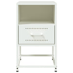 ZNTS Bedside Cabinets 2 pcs White 36x39x60.5 cm Steel 846565