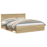 Bed Frame with Headboard Sonoma 180 x 200 cm Solid Pine Wood 3410566
