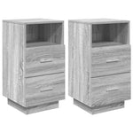 ZNTS Bedside Cabinets 2 pcs with 2 Drawers Grey Sonoma 36x36x68 cm 858589