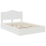Storage Bed with Headboard White 140 x 190 cm Engineered Wood 3413506