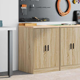 Garage Storage Cabinet Sonoma Oak 60x51x85 cm Solid Wood Pine 860573