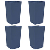 Garden Planters 4 pcs Blue Grey 32.5x32.5x57 cm PP 367851