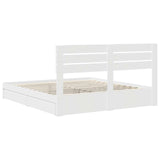 Storage Bed with Headboard White 200 x 200 cm Engineered Wood 3411544